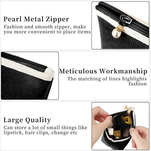 Teircno Preppy Corduroy Period Bag for Women, Cute Sanitary Napkin Storage Bag Portable Period Pouch with Pearl Zipper