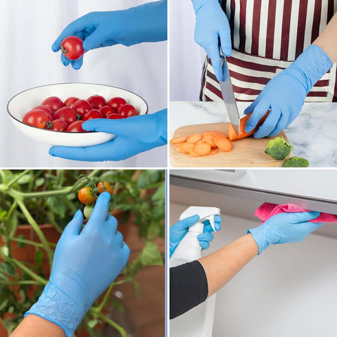 Latex-Free Nitrile Disposable Gloves Powder-Free for Cleaning and Food Prep