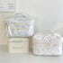 Large Travel Quilted Makeup Bag for Women - Floral Cotton Cosmetic Bag, Coquette Aesthetic Toiletry Organizer