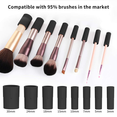 Senbowe Upgraded Makeup Brush Cleaner and Dryer Machine, Electric Brush Cleaner with 8 Size Rubber Collars
