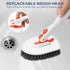 SetSail Floor Scrub Brush, 3-In-1 Tile Tub Floor Scrubber with 52-inch Adjustable Long Handle and 3 Detachable Brush