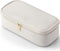 Vlando Travel Makeup Bag, Small Portable Cosmetic Organizer Case for Women, Makeup Brush Pouch (White)