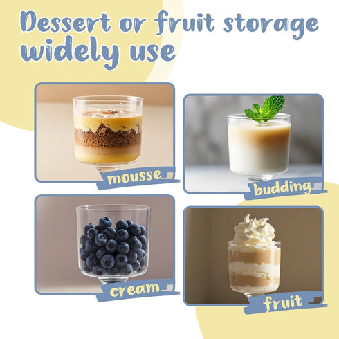 Temmgnie 100 Spoons,5 oz Pcs Clear Plastic Dessert Cups with Mini Disposable Yogurt Parfait Cup,Disposable Appetizer