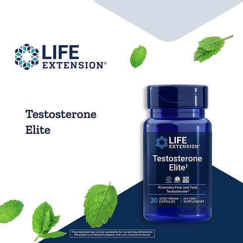 Life Extension Testosterone Elite Supplement for Men - 30 Capsules with Luteolin, Pomegranate, Cacao Seed Extract