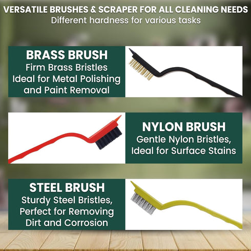 Solvra 14 Set Pcs Crevice Cleaning Brush Hard Bristle Cleaning Tools for Grout, Tile Floors, Gaps & Narrow Spaces