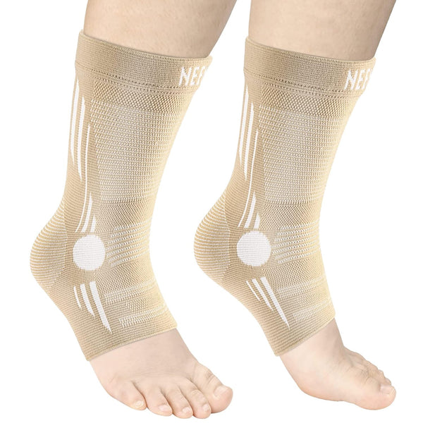 NEENCA Ankle Brace for Pain Relief, 2 Pack Compression Sleeves Set, Support Stabilizer for Achilles Tendonitis, Plantar