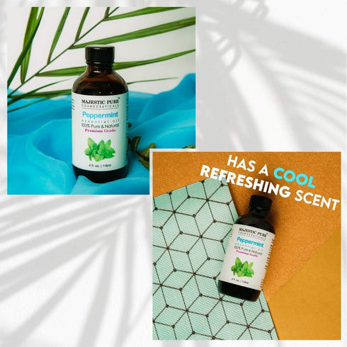 MAJESTIC PURE Peppermint Essential Oil | 100% Pure Natural Peppermint Oil | Premium Grade for Hair Care, Aromatherapy,