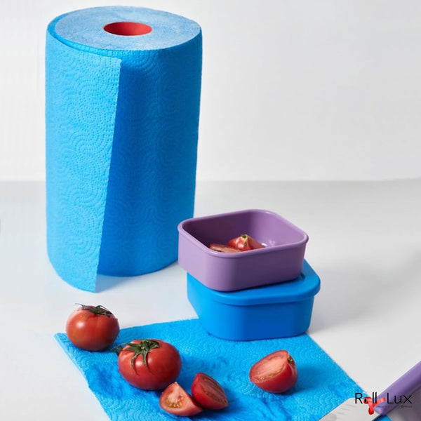 Renova Luxury Colored Paper Towel, Jumbo Roll, 2-Ply Sheets, Blue, 120 Count