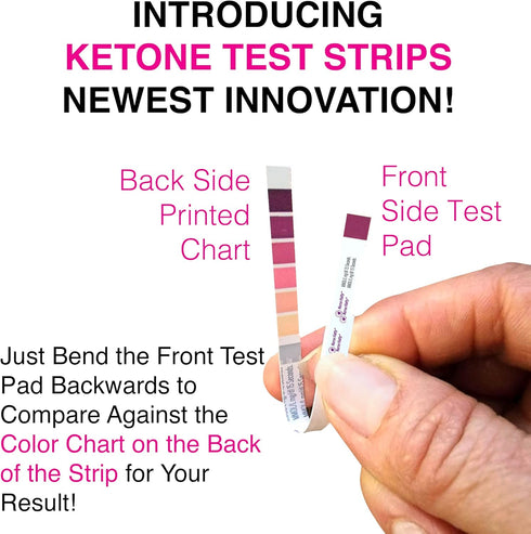 Nurse Hatty 160ct Ketone Urine Test Strips COMPLETE KIT | XL Strips | Urinalysis Ketogenic, Ketosis, Low-carb, Paleo, Adkins & Keto Diets | Test Tube, Travel Pouch & Color Chart on Each Strip | Unisex