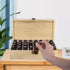 Wooden Essential Oil Storage Box, 32 Slots Display Organizer for 5 to 15 ml Bottles, Nail Polish Collection Holder