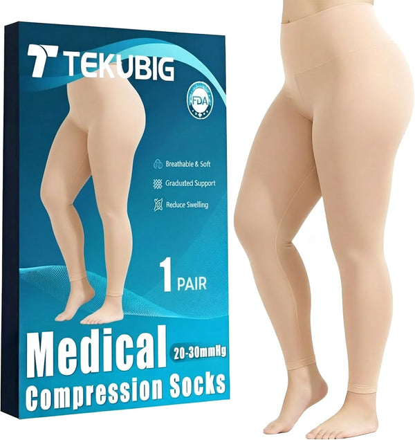 Wrakus Medical Compression Socks Knee High 20-30 mmHg for Circulation and DVT