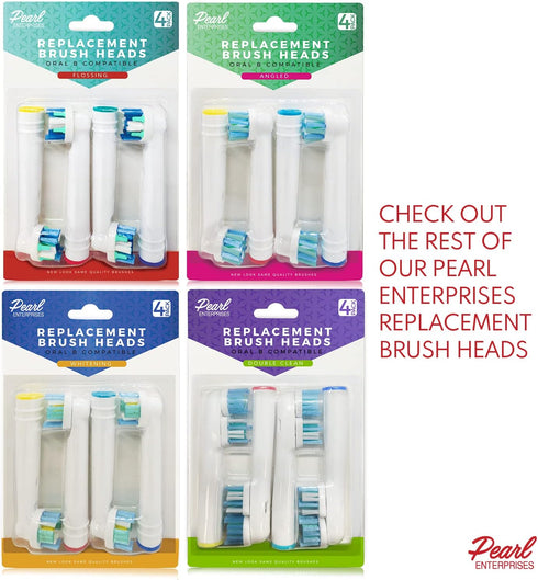 Pearl Enterprises Oralb 1000, 8000, 9000, (8) Oral-B Compatible Replacement Toothbrush Heads Double Clean for Braun