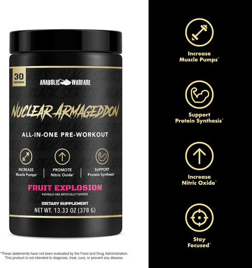 Anabolic Warfare Nuclear Armageddon Pre Workout Powder - Pre-Workout for Men & Women (Ballistic Berry)
