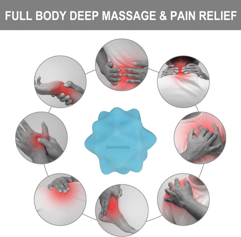 SIMPLECOOL 2.22.1in Small Spiky Massage Ball Trigger Point Massage Tool. Solid Bumpy Massager Balls for Deep Tissue