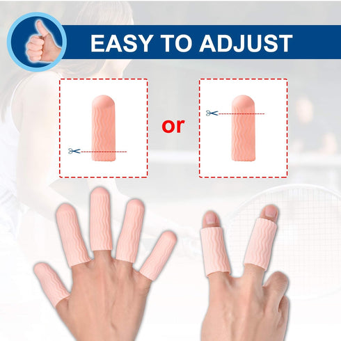 Finger Cots, Gel Finger Tips Protector, Finger Covers (14PCS, L size) - New Material (Latex-Free) for Finger Cracking,