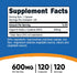Nutricost N-Acetyl L-Cysteine (NAC) 600mg, 120 Vegetarian Capsules - Non-GMO, Gluten Free, Vegetarian Caps