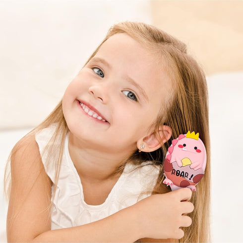 Toddler Mini Hair Brush, Detangler Brush for Kids, Baby Massage Hair Brush for Thin Hair - Pink