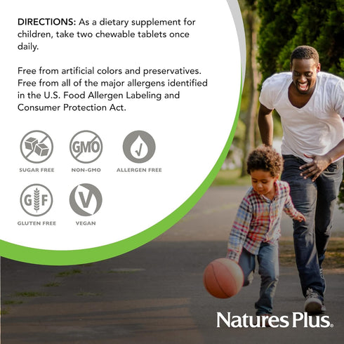 NaturesPlus Animal Parade MagKidz, Natural Cherry Flavor - 90 Chewable Tablets for Bone & Muscle Health - Pack of 2