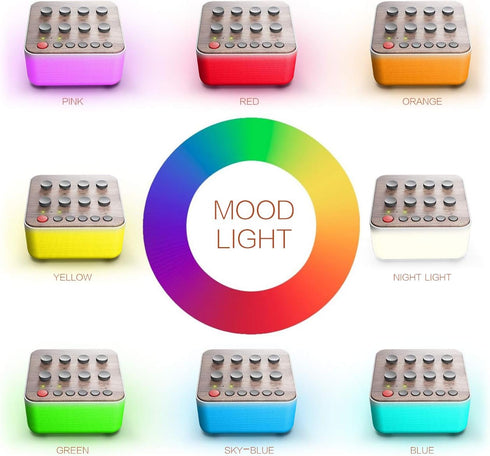 TempoChef 8 White Noise Sound Machine Mixer-Pulsing Light with Natural and Soothing Sounds