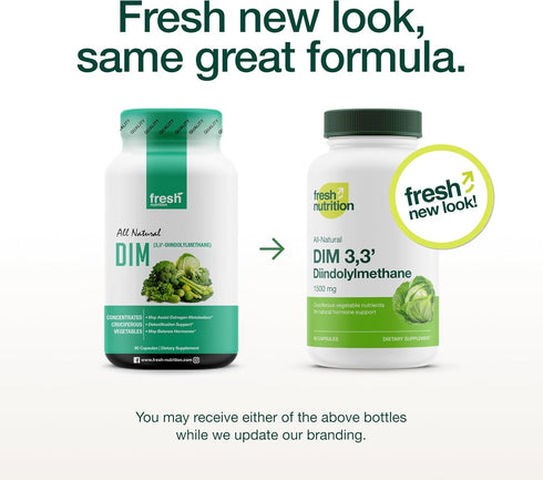 DIM Supplement 500mg, Diindolylmethane for Hormonal Health, Acne & Antioxidant Support, Vegan, Non-GMO, 90 Capsules