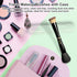 4 in 1 Travel Makeup Brush Set with Case, Powder, Foundation/Blush, Eyeshadow, Concealer Brushes, Double Ended