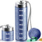 OUVBTX Metal Weekly Pill Organizer, Large Travel Pill Box, Portable Aluminum Alloy Waterproof