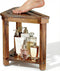 Dozesheep Acacia Wood Shower Stool for Shaving Legs, Shower Foot Rest with Storage