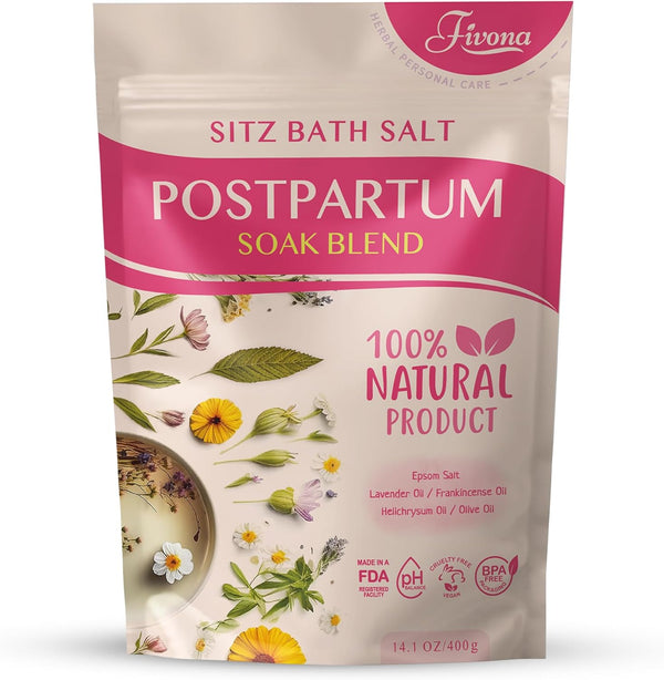 FIVONA Postpartum Soak Blend, Epsom Salt with Essential Oils for Sitz Bath and Perineal Care