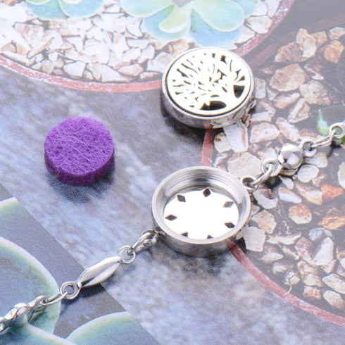 Set Stainless Steel Aromatherapy Essential Oil Diffuser Bracelet - Adjustable Women's Jewelry Diffuser with Refill Pads