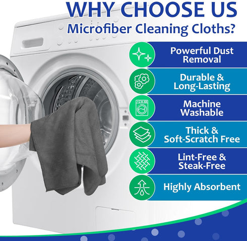 3 Pcs Extra Large Microfiber Cleaning Cloth, 30" x 20", Washable Reusable Towel, Streak Free, Lint Free for Home