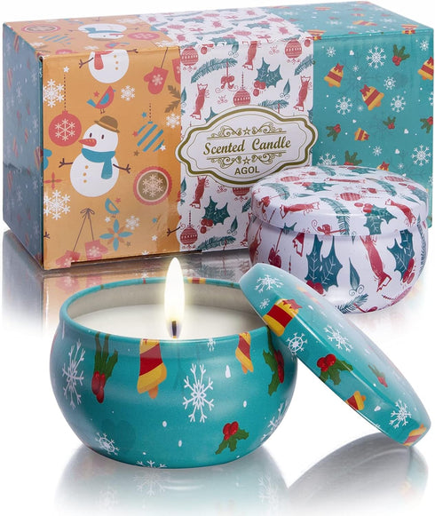 2 Pack Aromatherapy Candles, 2.5 Oz Scented Candles, Rose and Cherry Blossom, Portable Small Jar Candle Set