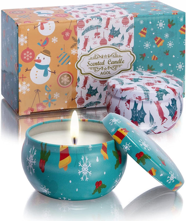 2 Pack Aromatherapy Candles, 2.5 Oz Scented Candles, Rose and Cherry Blossom, Portable Small Jar Candle Set