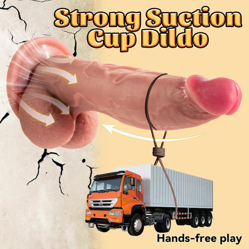 SEAFAS 7.87" Sex Toys Realistic Silicone Dildo with Strong Suction Cup - Curved G-Spot Stimulation, Lifelike Design