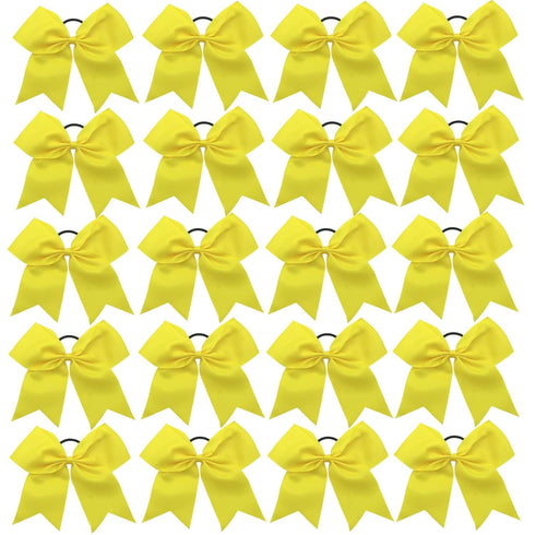 Hipcheer 20pcs 8" Large Cheer Bows for Girls, Hand-made Grosgrain Ribbon Hair Accessories for Teen Girls