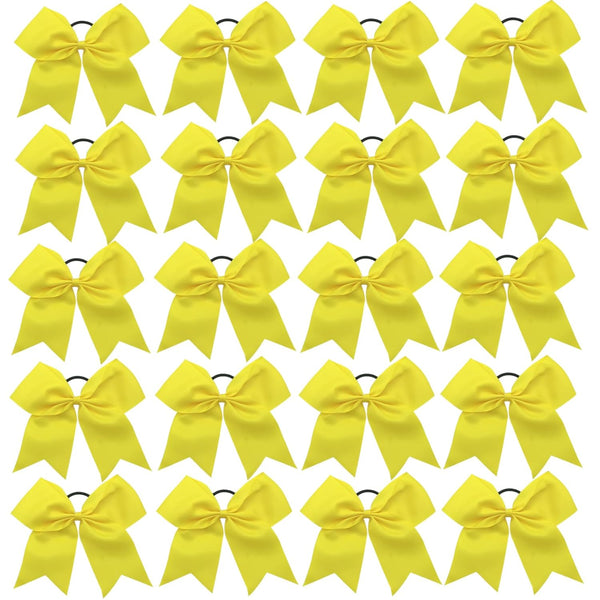 Hipcheer 20pcs 8" Large Cheer Bows for Girls, Hand-made Grosgrain Ribbon Hair Accessories for Teen Girls