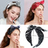 Paisley Print Wide Bow Headbands for Women, Cute Knot Hair Accessories (Style 1: Red, White, Navy, Black)