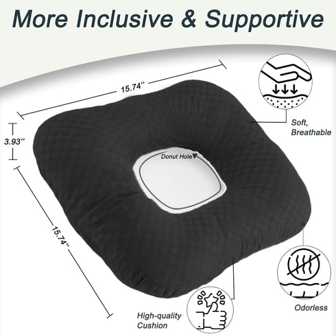Anti-Slip Wheelchair Cushions, Bed Sore Cushions for Butt, Ergonomic Innovations Orthopedic Donut Pillow, Medical Seat