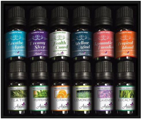Top 12 Essential Oils Gift Set for Diffuser - Christmas Gifts for Aromatherapy by Aviano Botanicals