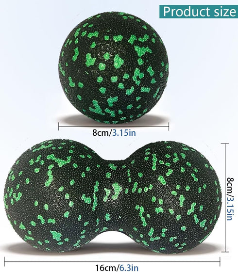 Set 2 of Peanut Massage Ball - Double Ball for Trigger Point Therapy, Myofascial Release, Deep Tissue Fitness Massage
