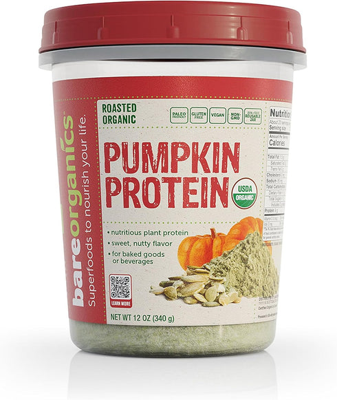 BareOrganics Pumpkin Protein Powder, 12 oz