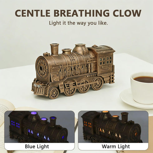 Thonlai 300ML Essential Oil Diffuser Train Cool Mist Humidifier Quiet Aromatherapy Diffuser with Night Light Vintage