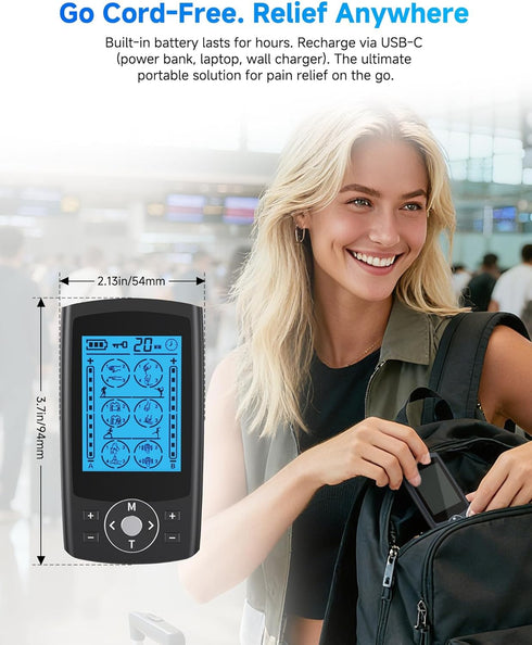 homchy 24 6 TENS Unit Muscle Stimulator, Modes Dual Channel TENS EMS Machine for Muscle Tension and Back Relief
