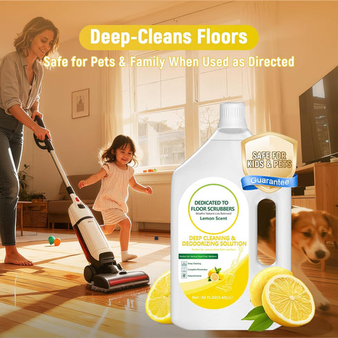 QKLYXEN 82 OZ Floor Cleaning Solution Compatible with Tineco FL Lemon Floor Cleaner Long-Lasting, Zesty Scent For All