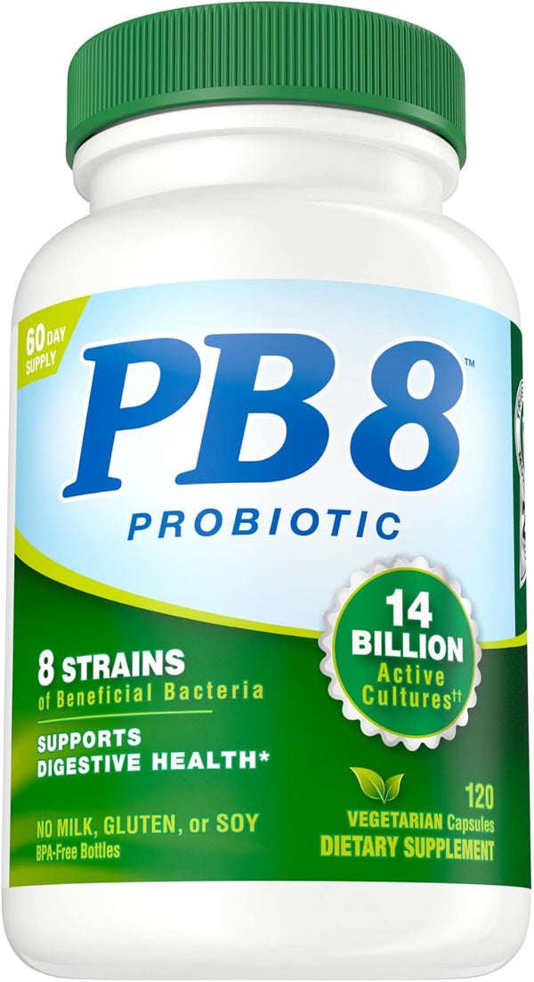 Nutrition Now PB 8 Probiotic Acidophilus for Life* Vegetarian Dietary Supplement, 120 Count for Men and Women