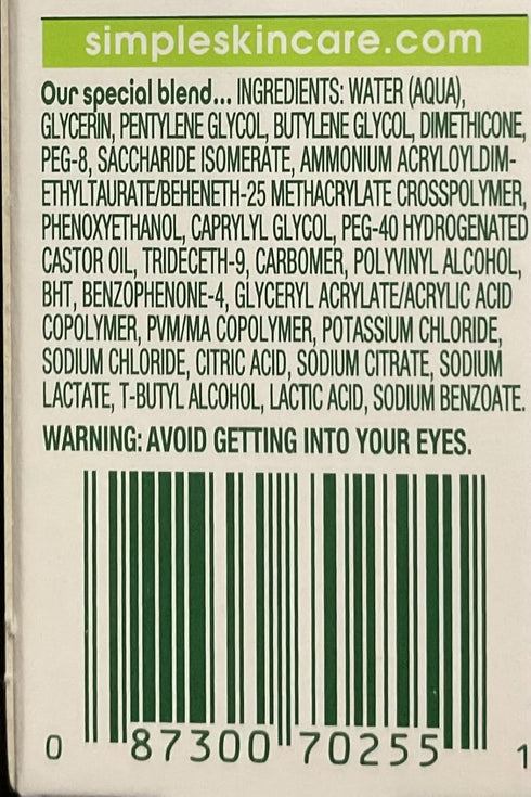 Simple Water Boost Hydrating Booster for Dry Sensitive Skin, 0.85 fl oz (Pack of 2)