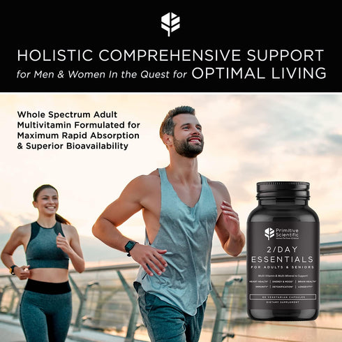 Whole Food Multivitamins for Adults & Seniors - Multivitamins for Women & Men - 2X a Day Adult Vitamins with Vitamin A,