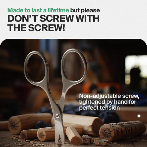GERMANIKURE Professional Nail Cutter Scissors - Curved FINOX Stainless Steel Nail Scissors in Leather Case