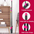 JEHONN Broom with Dustpan Combo Set, Long Handle Lightweight Indoor Broom Set for Home, Kitchen, Office (Rose Red)