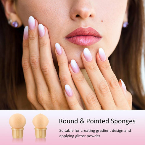 4 Pieces Sponge Nail Brush Picking Dotting Gradient Pen Brush Double Head Sponge Nail Brush Rhinestone Handle Acrylic