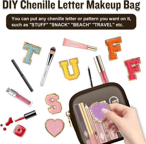 Nylon Mini Clear Makeup Organizer Bag, Small Cute Black Cosmetic Zipper Pouch for Women, Waterproof Travel Storage